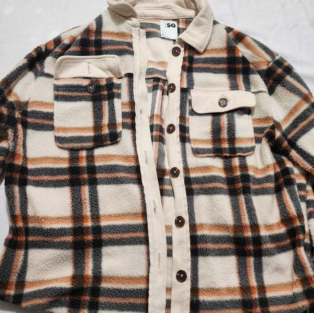 So Fleece Jacket Plaid